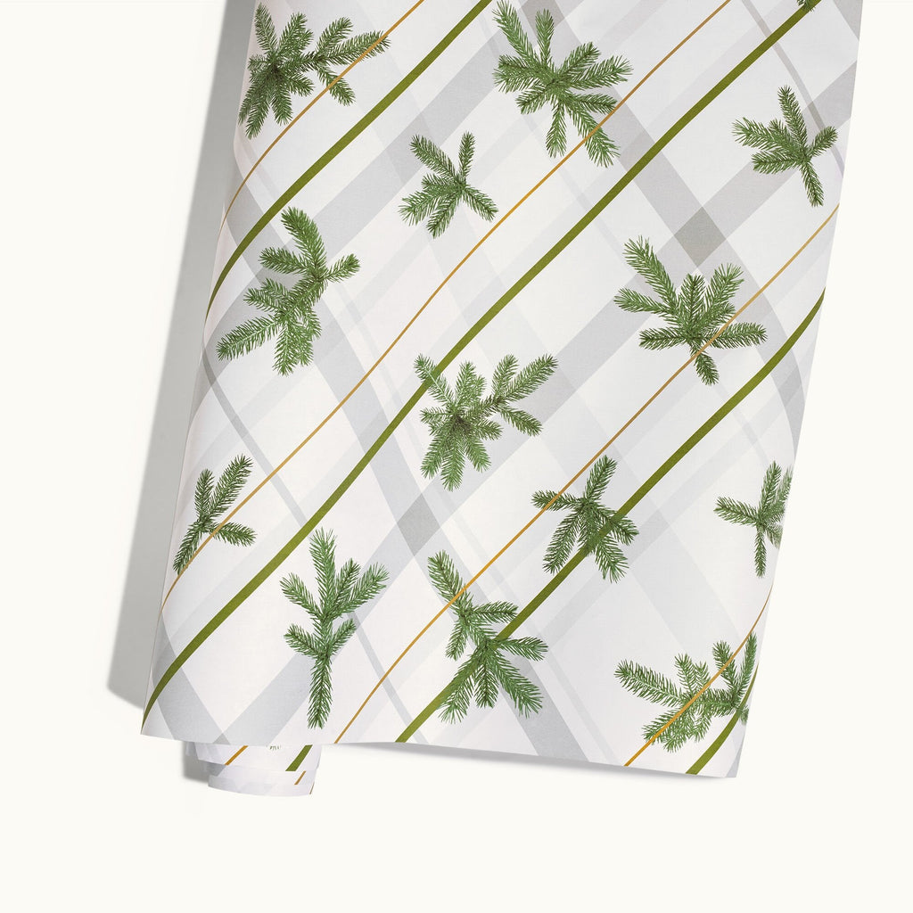 Frasier Fir? Frosted Plaid Wrapping Paper. 2 Pack