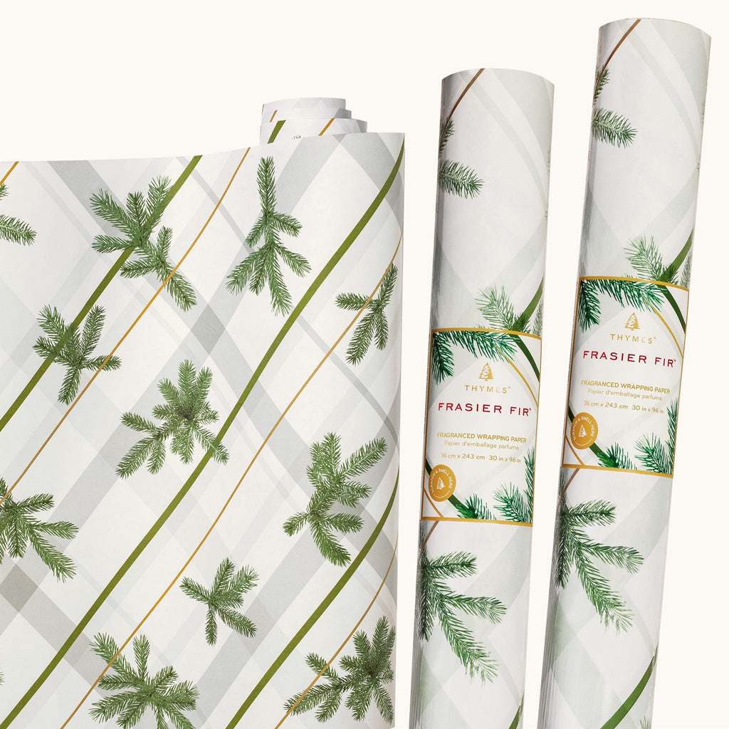 Frasier Fir? Frosted Plaid Wrapping Paper. 2 Pack