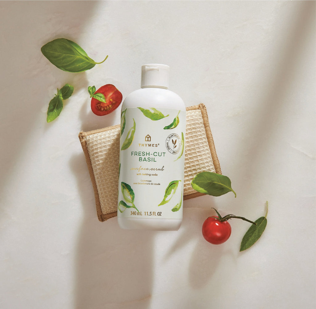 Fresh-Cut Basil Surface Scrub