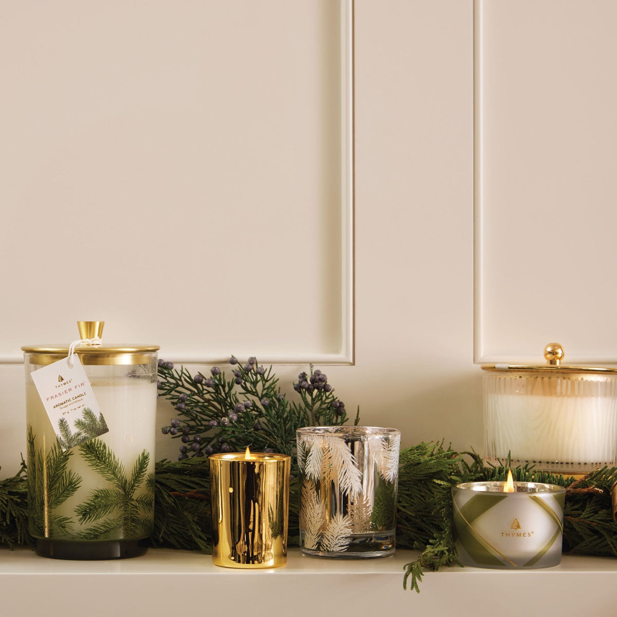 Frasier Fir? Large Frosted Wood Grain Candle